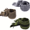 Cross-border best-selling desert tactical scarf, Arabian headscarf, black and white checkered square scarf, jacquard tassel scarf manufacturer Specification image
